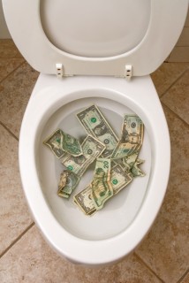 Toilet and money