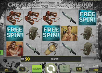 creature from the black lagoon free spins